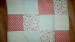 Patchwork falvédő menta-mályva színben